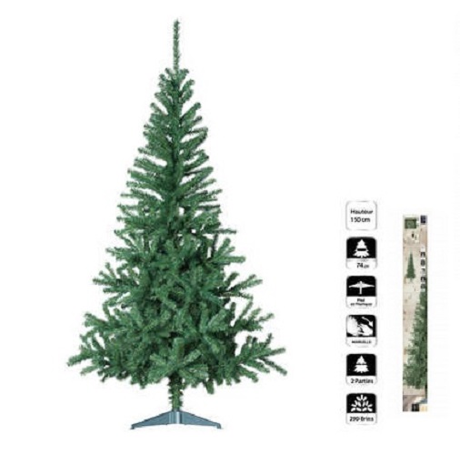 Groene\u0020PVC\u0020kunstkerstboom\u0020150\u0020cm\u0020,\u0020230\u0020punten\u0020met\u0020standaard