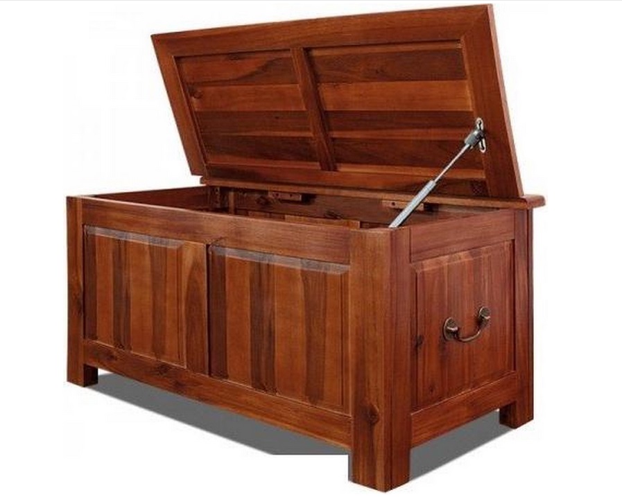 Opbergkist\u0020Dekenkist\u0020Bruin\u0020Acaciahout\u002085x44x48cm
