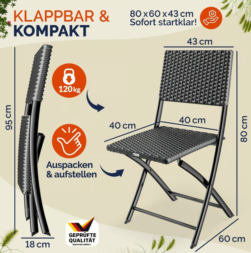 Klapstoel\u0020Rome\u00202\u0020stuks\u0020Antraciet\u0020Kunststof