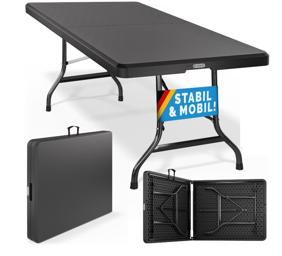 Klaptafel\u0020Antraciet\u0020Kunststof\u0020183x75x73cm\u0020Inklapbaar