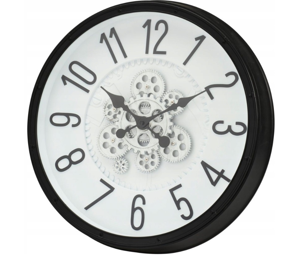 Wandklok\u002050\u0020cm\u0020met\u0020roterend\u0020uurwerk\u0020Kunststof\u0020Zwart