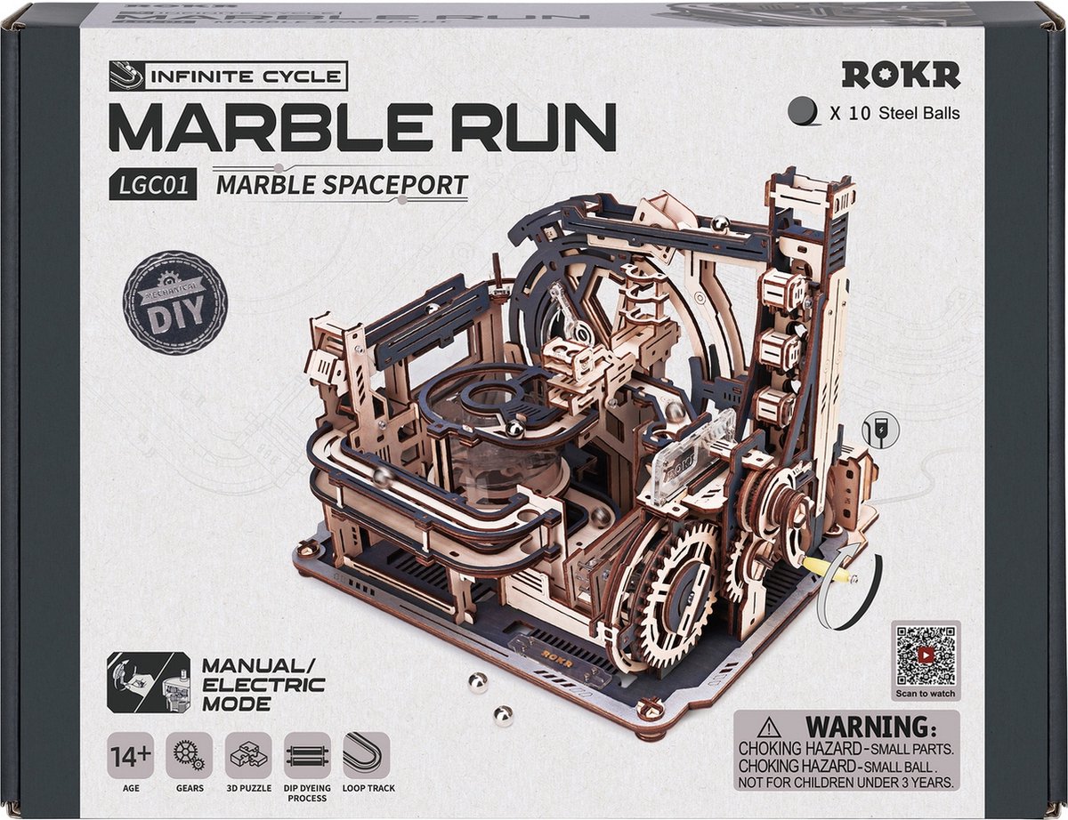 Robotime\u0020Marble\u0020Knikkerbaan\u0020Spaceport\u0020DIY\u0020Modelbouw\u0020Knutselen