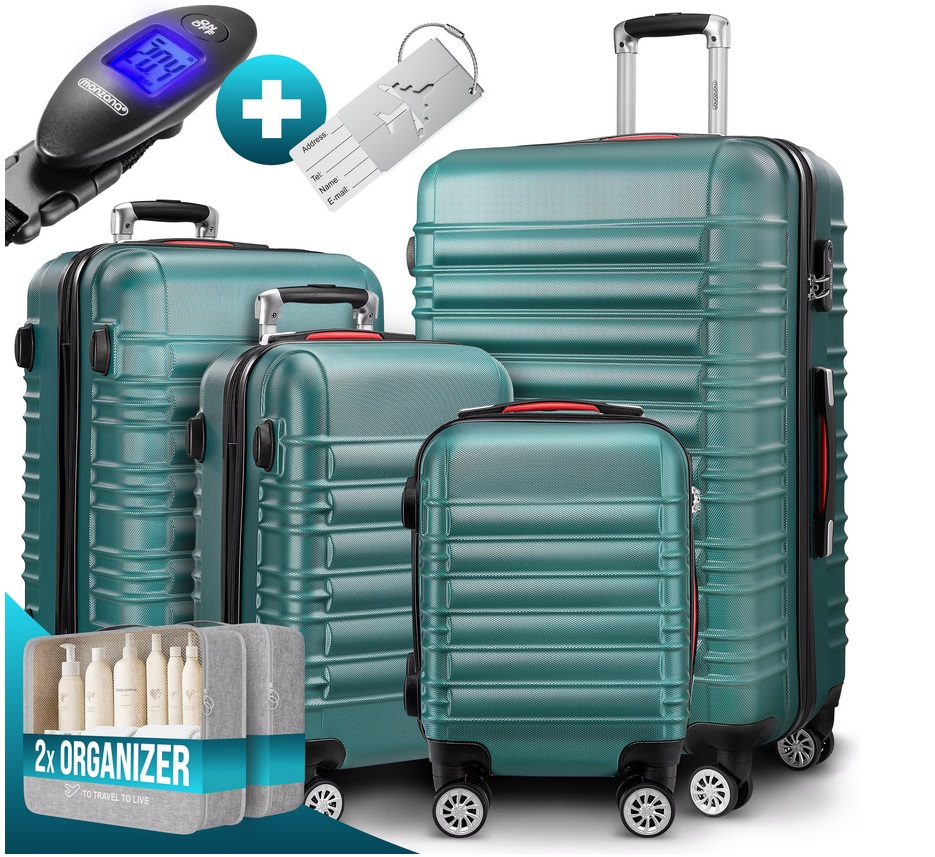 Reiskoffers\u0020Groen\u00204\u002Ddelig\u0020ABS\u0020met\u0020gratis\u0020accessoires\u0020