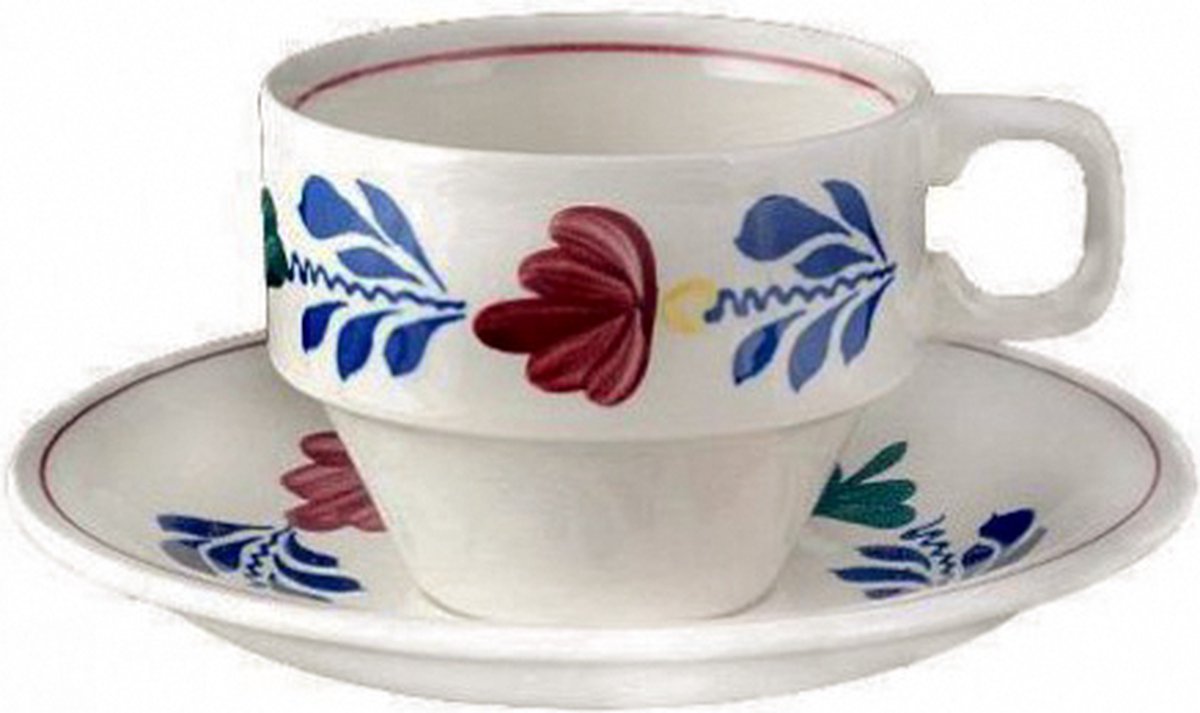 Boerenbont\u0020Kop\u0020en\u0020schotel\u0020stapelbaar\u0020200ml\u0020\u002D\u0020set\u0020van\u00204\u0020stuks