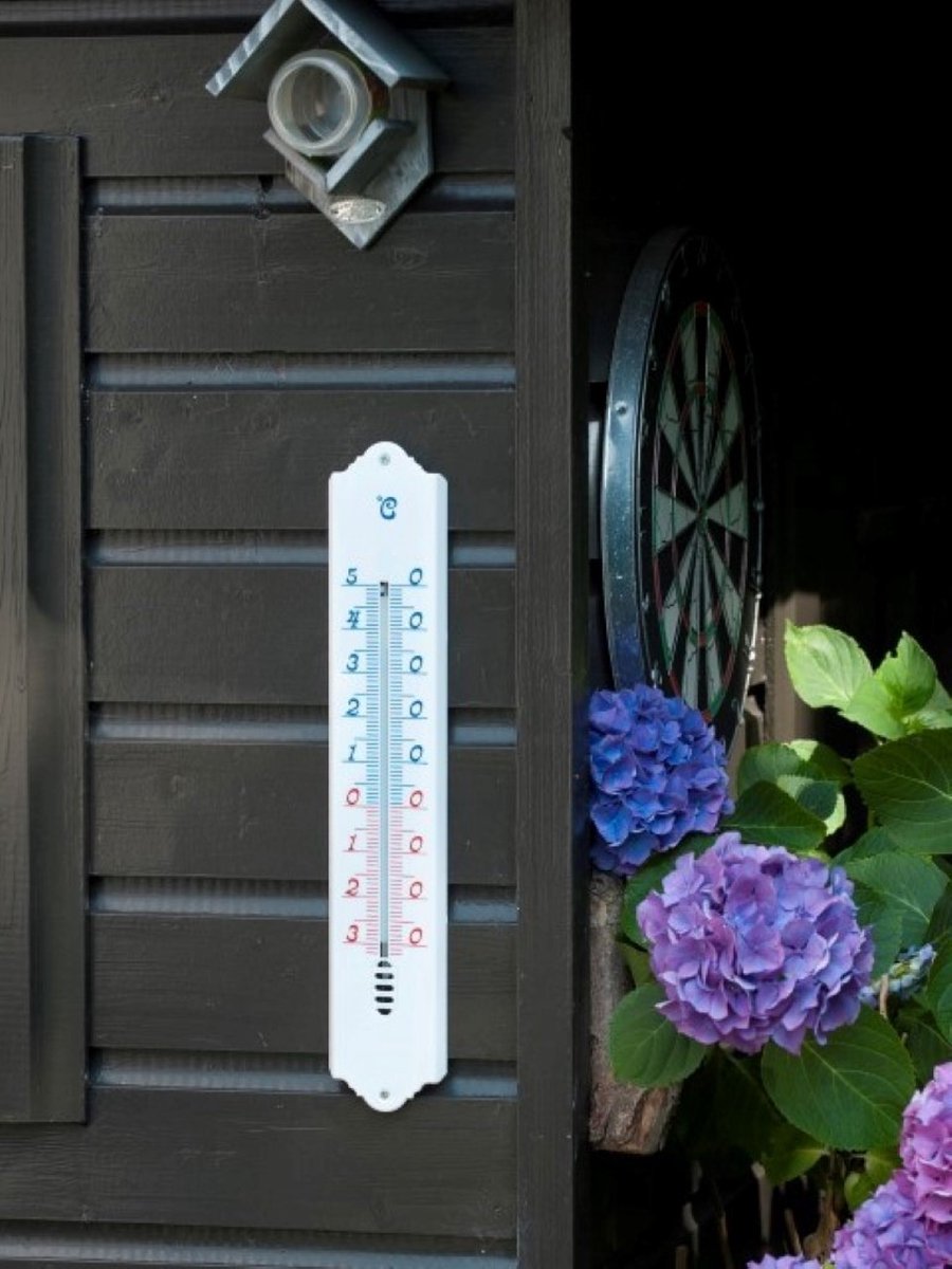 Kunststof\u0020Muurthermometer\u002049.5\u0020cm\u0020Wit\u0020voor\u0020Binnen\u0020en\u0020Buiten