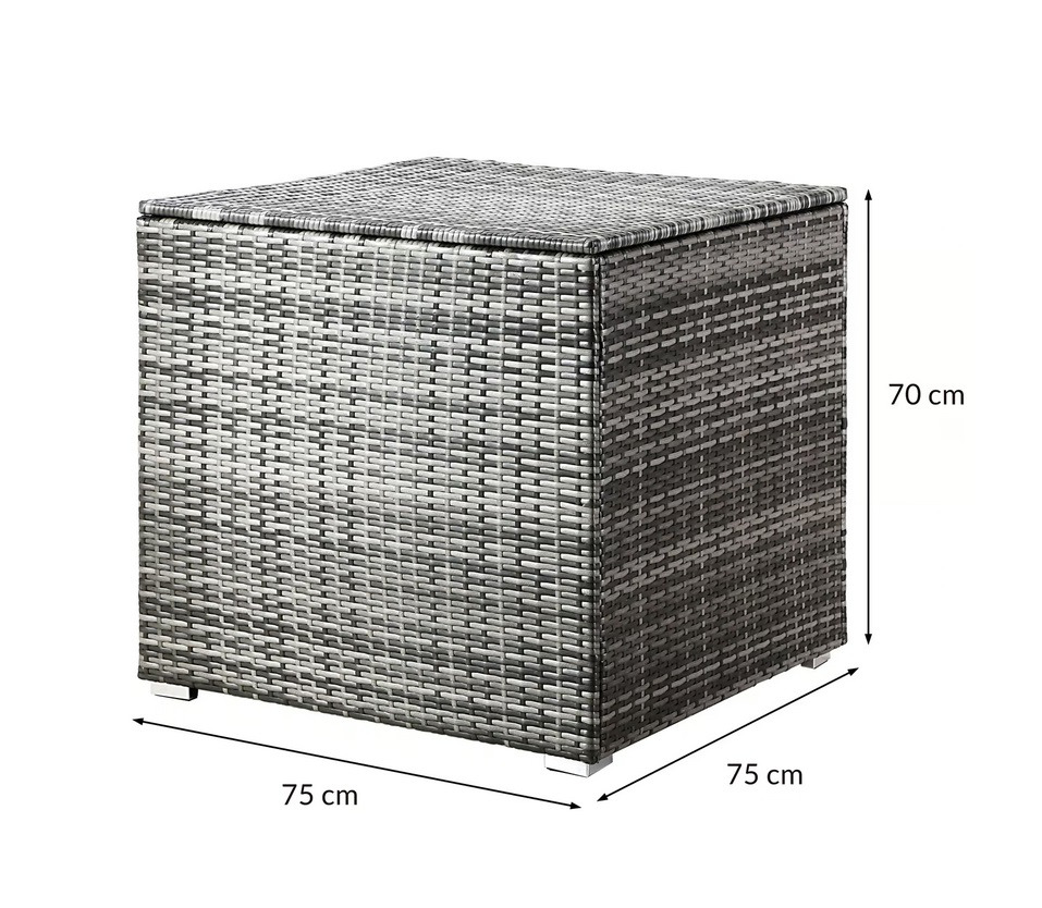 Polyrotan\u0020kussenbox\u0020Grijs\u0020318L