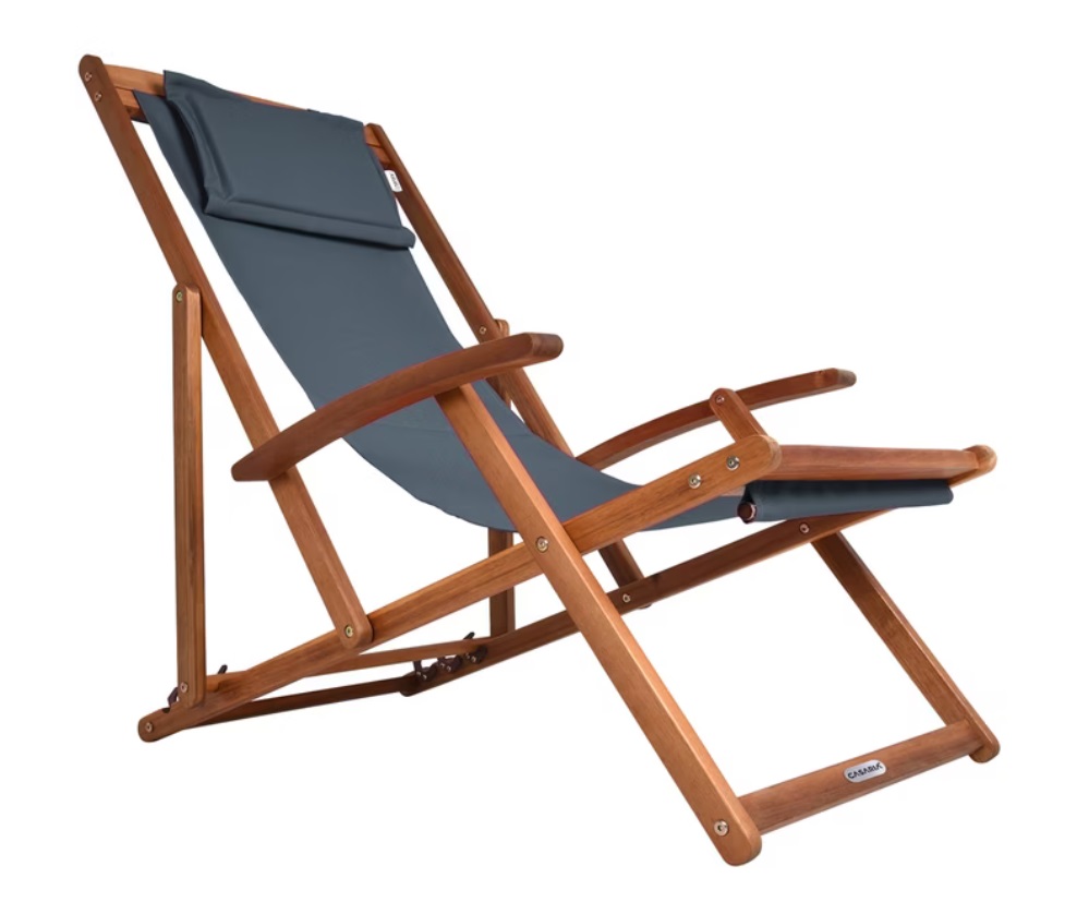Ligstoel\u0020Antraciet\u0020Acaciahout\u002094x60x94cm
