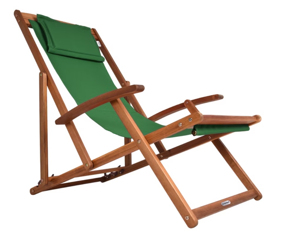Ligstoel\u0020Groen\u0020Acaciahout\u002094x60x94cm\u0020