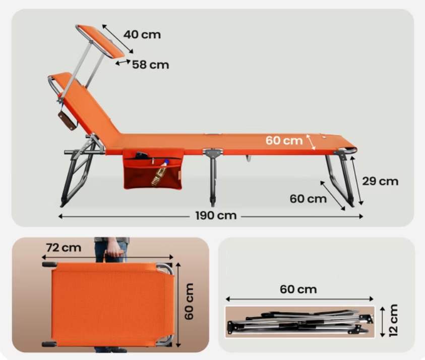Ligbed\u0020Ibiza\u0020Oranje\u0020190x59x29cm\u0020Alu\u0020Zonnescherm