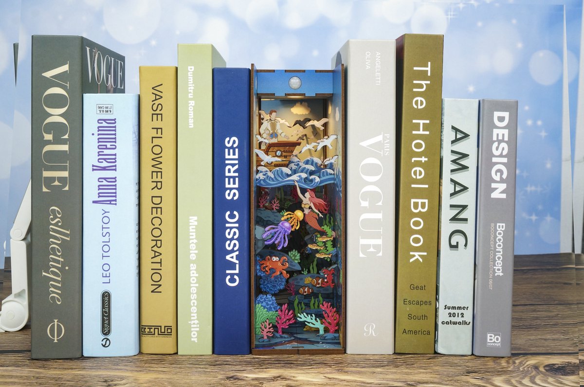 Tone\u002DCheer\u0020Book\u0020Nook\u0020Little\u0020Mermaid\u0020Verlicht\u0020DIY\u0020Modelbouw\u0020Knutselen