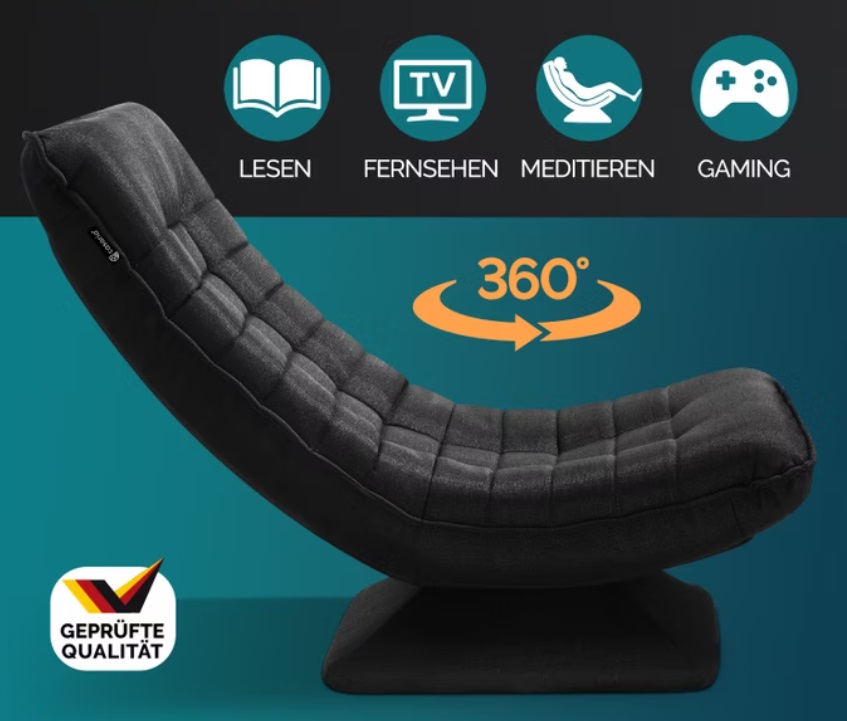 Relax\u0020Lounger\u0020Aberdeen\u0020Stof\u0020Zwart