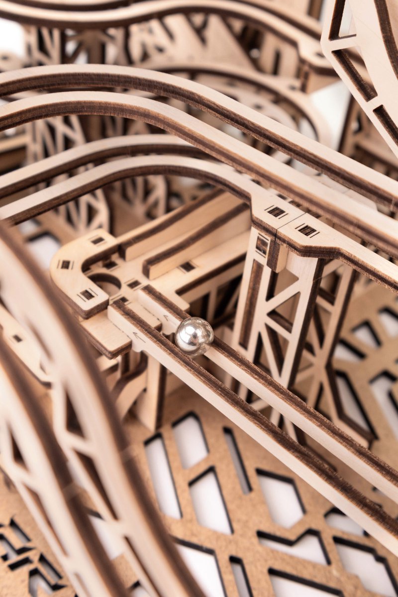 Eco\u0020Wood\u0020Art\u0020Knikkerbaan\u0020Marble\u0020Run\u0020Mechanische\u0020Houten\u00203D\u0020Modelbouw