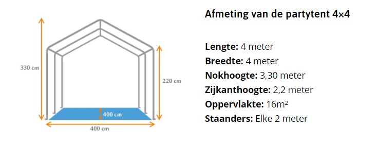 Ultimate\u0020Partytent\u0020PVC\u00204x4x2.2\u0020meter\u0020in\u0020Wit\u002DAntraciet