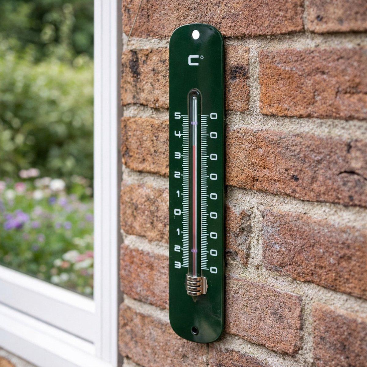 Metalen\u0020Muurthermometer\u002030cm\u0020Groen\u0020voor\u0020Binnen\u0020en\u0020Buiten