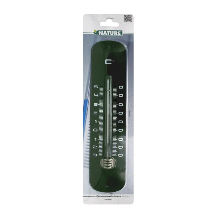 Metalen\u0020Muurthermometer\u002030cm\u0020Groen\u0020voor\u0020Binnen\u0020en\u0020Buiten