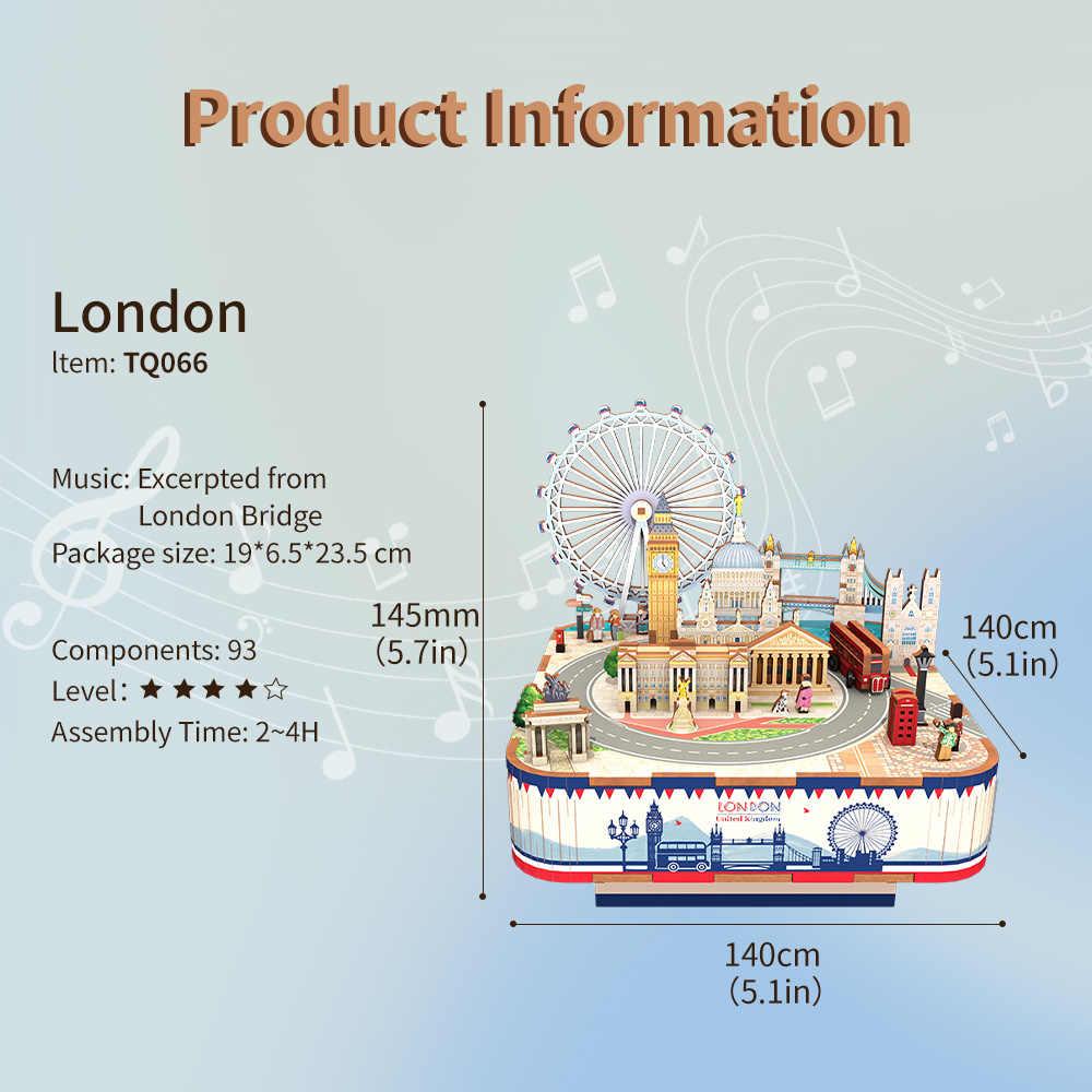 Tone\u002DCheer\u0020muziekdoosje\u0020Londen\u0020DIY\u0020Modelbouw\u0020Knutselen