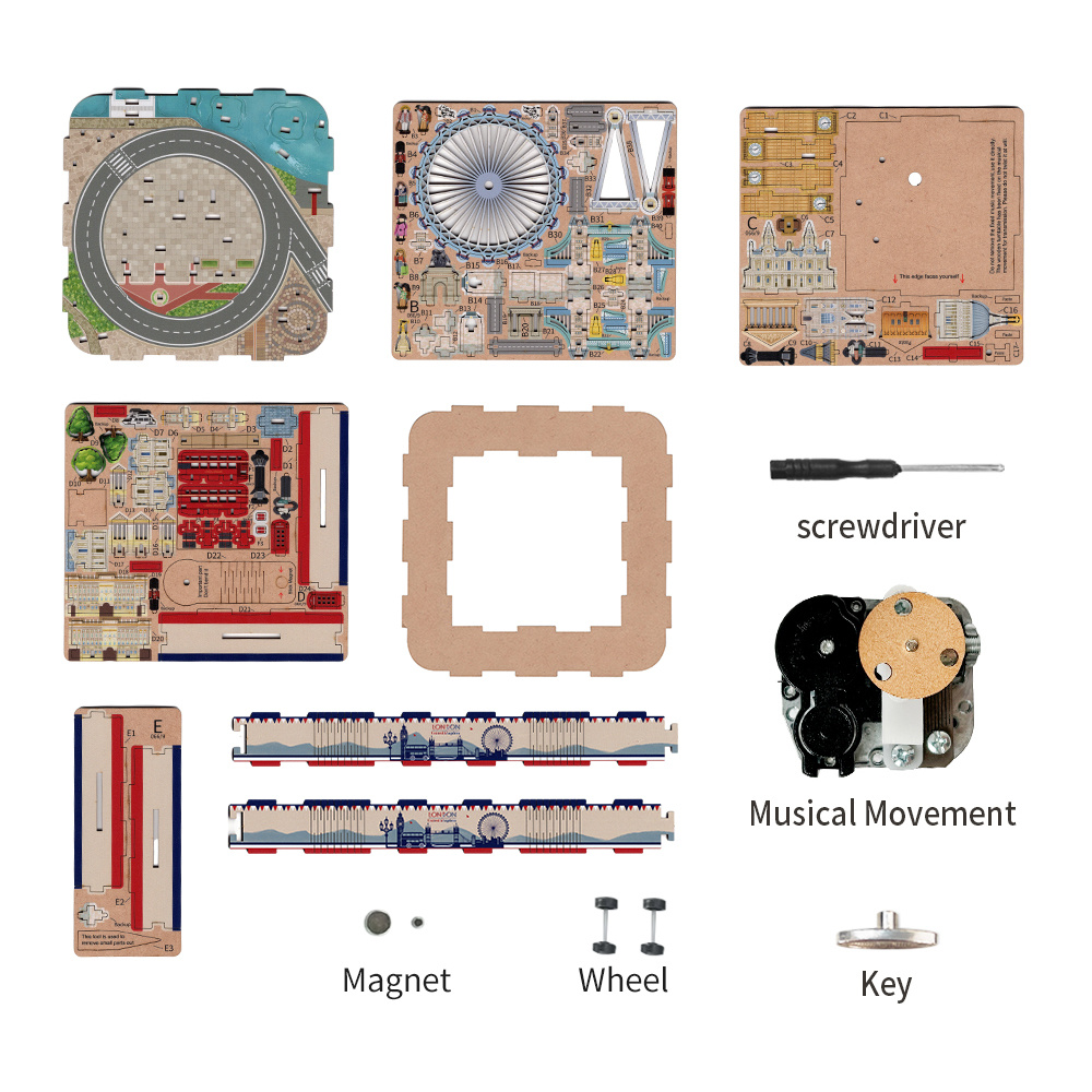 Tone\u002DCheer\u0020muziekdoosje\u0020Londen\u0020DIY\u0020Modelbouw\u0020Knutselen