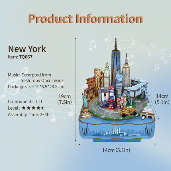 Tone\u002DCheer\u0020muziekdoosje\u0020New\u0020York\u0020DIY\u0020Modelbouw\u0020Knutselen