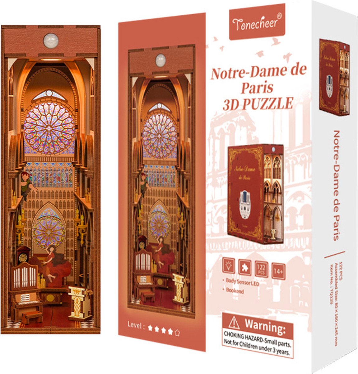 Tone\u002DCheer\u0020BookNook\u0020Notre\u002DDame\u0020Parijs\u0020DIY\u0020Modelbouw\u0020Knutselen