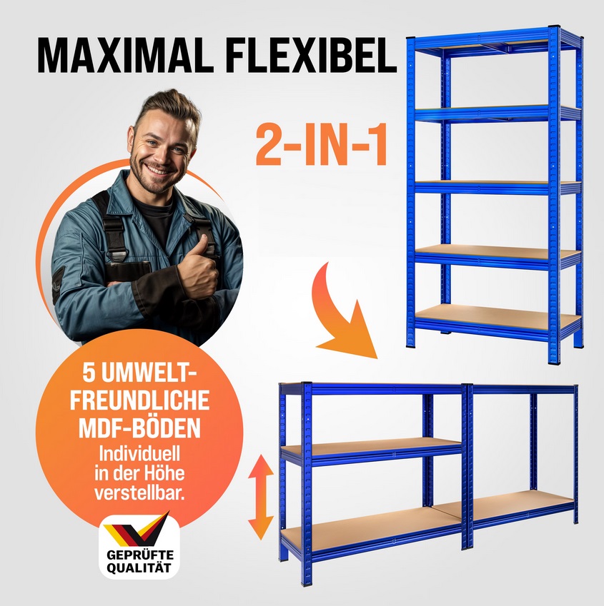 Metalen\u0020Opbergrek\u0020tot\u0020875kg\u0020blauw\u0020Set\u00202\u0020Stuks