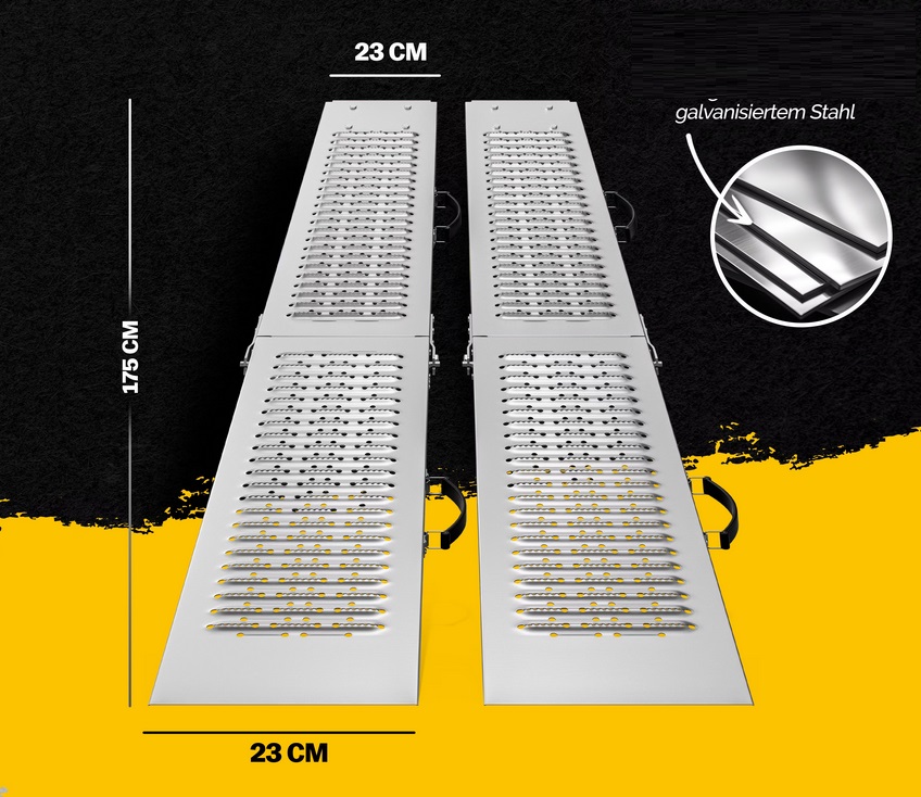 Oprijplaten,\u0020oprijgoten,\u0020oprijplank\u0020Set\u0020van\u00202\u0020max\u0020400kg\u0020Antislip\u0020Inklapbaar