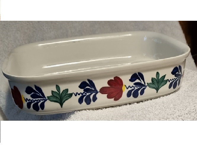 Ovenschaal\u0020rechthoekig\u0020Boerenbont\u002022\u0020x\u002031\u0020cm\u0020met\u0020gebruikssporen