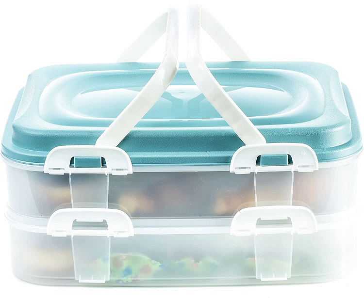 Voedsel\u0020transportbox,\u0020cupcake,\u0020muffin,\u0020party\u0020container,\u0020taarthouder\u00202\u0020x\u00207\u0020liter\u0020met\u00202\u0020etages\u0020en\u0020inklapbare\u0020handgrepen\u0020kleur\u0020groen