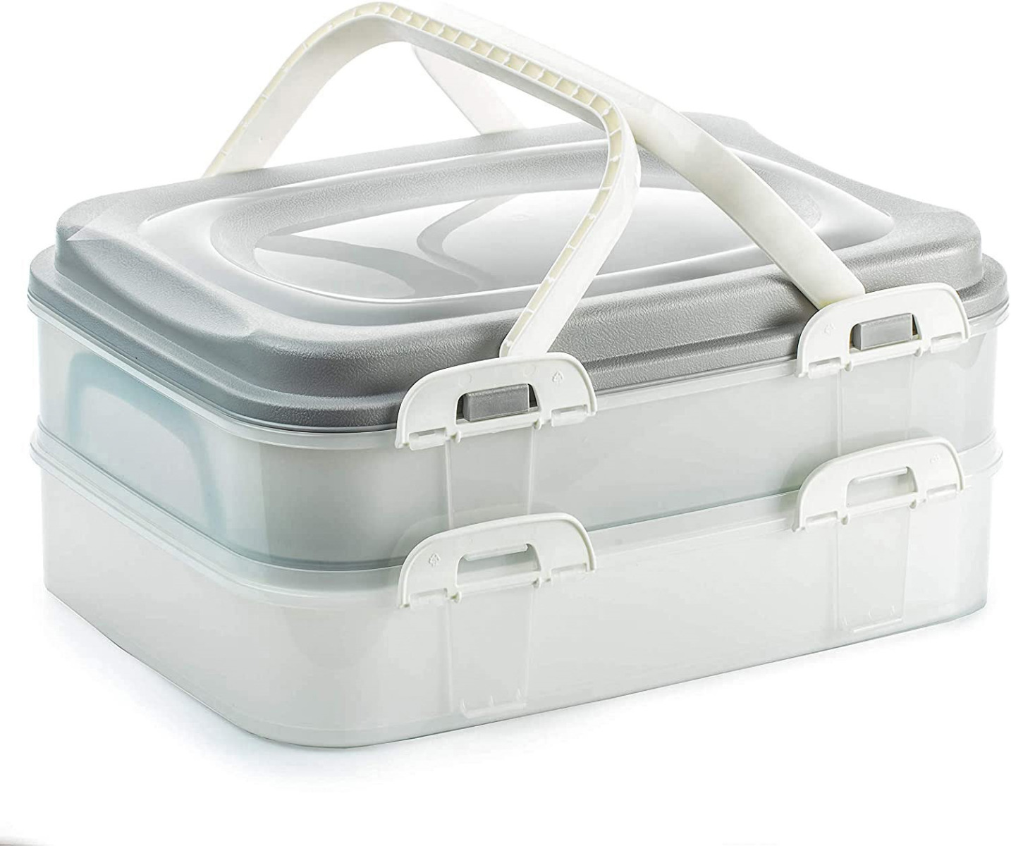 Voedsel\u0020transportbox,\u0020cupcake,\u0020muffin,\u0020party\u0020container,\u0020taarthouder\u00202\u0020x\u00207\u0020liter\u0020met\u00202\u0020etages\u0020en\u0020inklapbare\u0020handgrepen\u0020kleur\u0020grijs