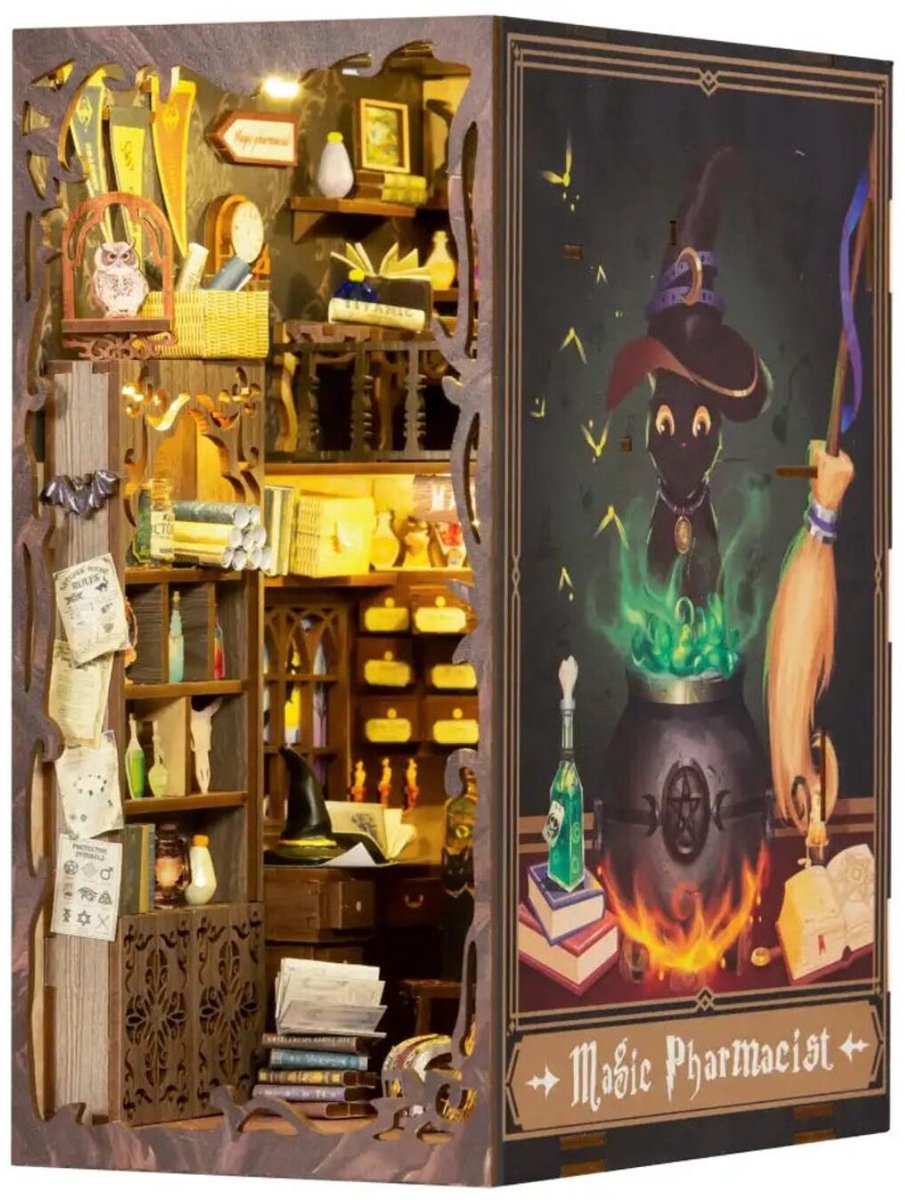 CuteBee\u0020Book\u0020Nook\u0020The\u0020Magic\u0020Pharmacist\u0020\u2013\u0020Houten\u00203D\u0020Puzzel\u0020DIY\u0020Bouwpakket\u0020voor\u0020Volwassenen\u0020\u2013\u0020Decoratieve\u0020Boekensteun