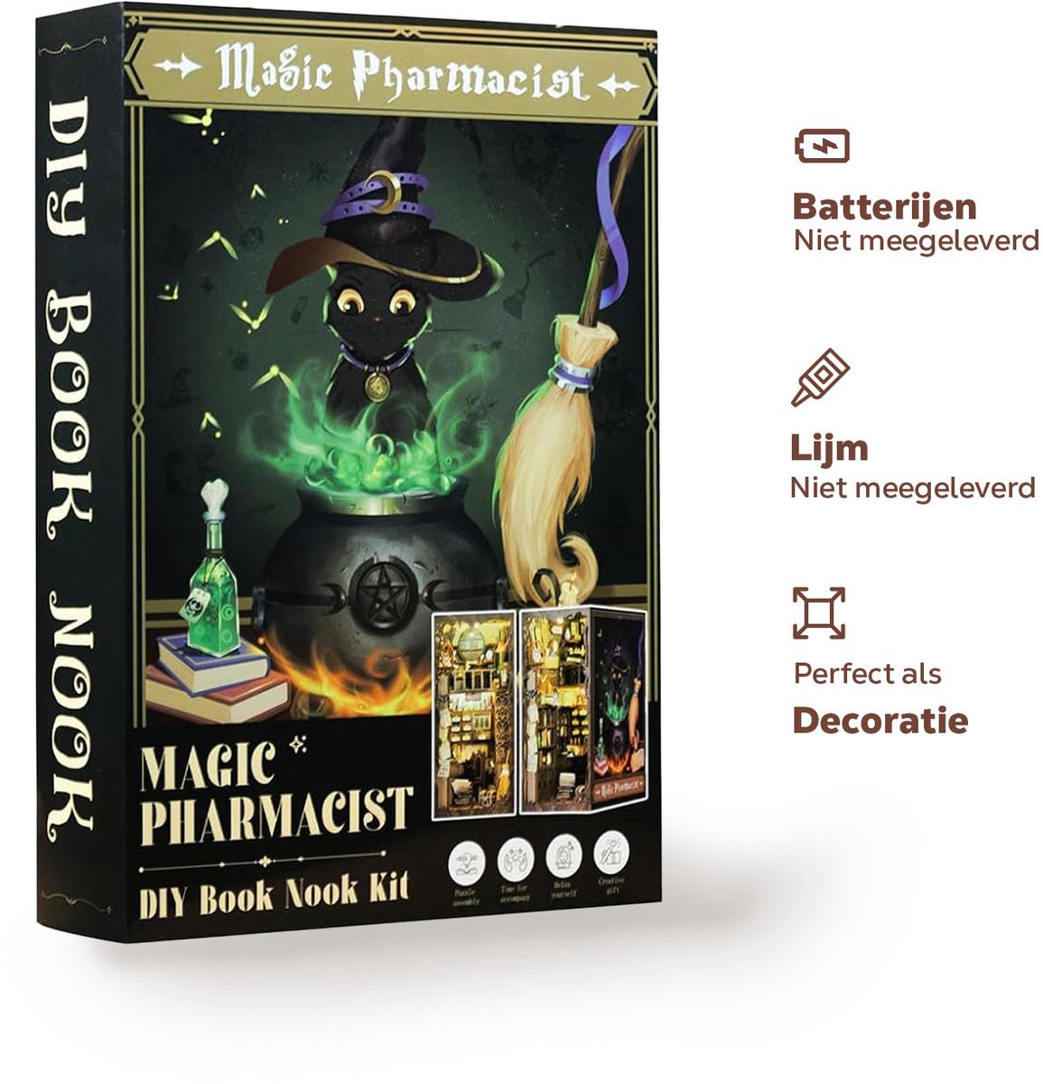 CuteBee\u0020Book\u0020Nook\u0020The\u0020Magic\u0020Pharmacist\u0020\u2013\u0020Houten\u00203D\u0020Puzzel\u0020DIY\u0020Bouwpakket\u0020voor\u0020Volwassenen\u0020\u2013\u0020Decoratieve\u0020Boekensteun