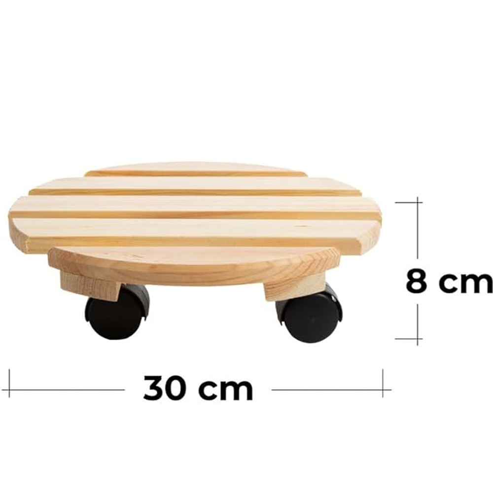 Cti\u0020Plantenroller\u0020\u002D\u0020Plantentrolley\u0020\u002D\u0020Voor\u0020binnen\u0020en\u0020buiten\u0020\u002D\u0020draagvermogen\u0020tot\u002080\u0020kg\u0020\u002D\u0020rond\u002Dvurenhout\u0020\u002D\u002030x30cm