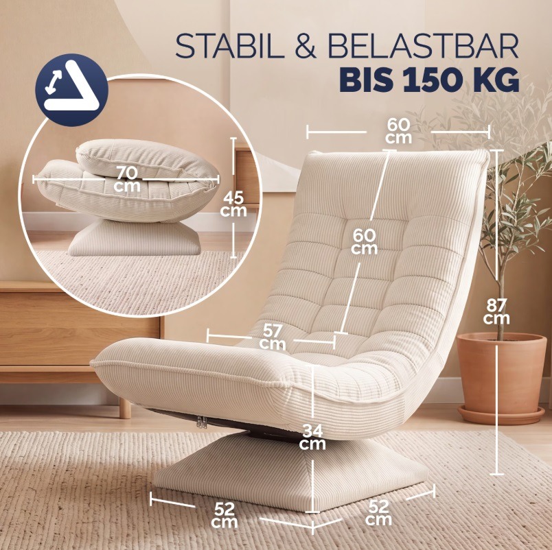 Fauteuil\u0020Aberdeen\u0020cr\u00E8me\u0020ribfluweel\u00205\u002Dstanden\u0020verstelbaar,\u0020360\u00B0\u0020draaibaar,\u0020opvouwbaar Fauteuil\u0020Aberdeen\u0020cr\u00E8me\u0020ribfluweel\u00205\u002Dstanden\u0020verstelbaar,\u0020360\u00B0\u0020draaibaar,\u0020opvouwbaar