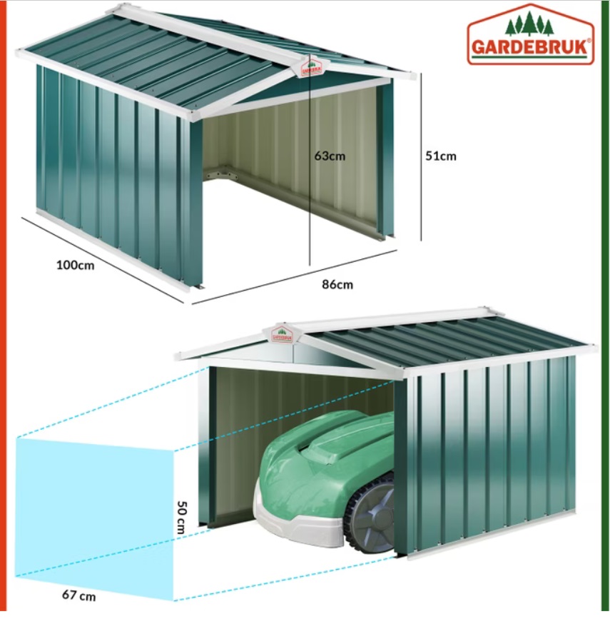 Robotmaaier\u0020Garage\u0020Groen\u0020Metaal\u002086x100x63cm\u0020