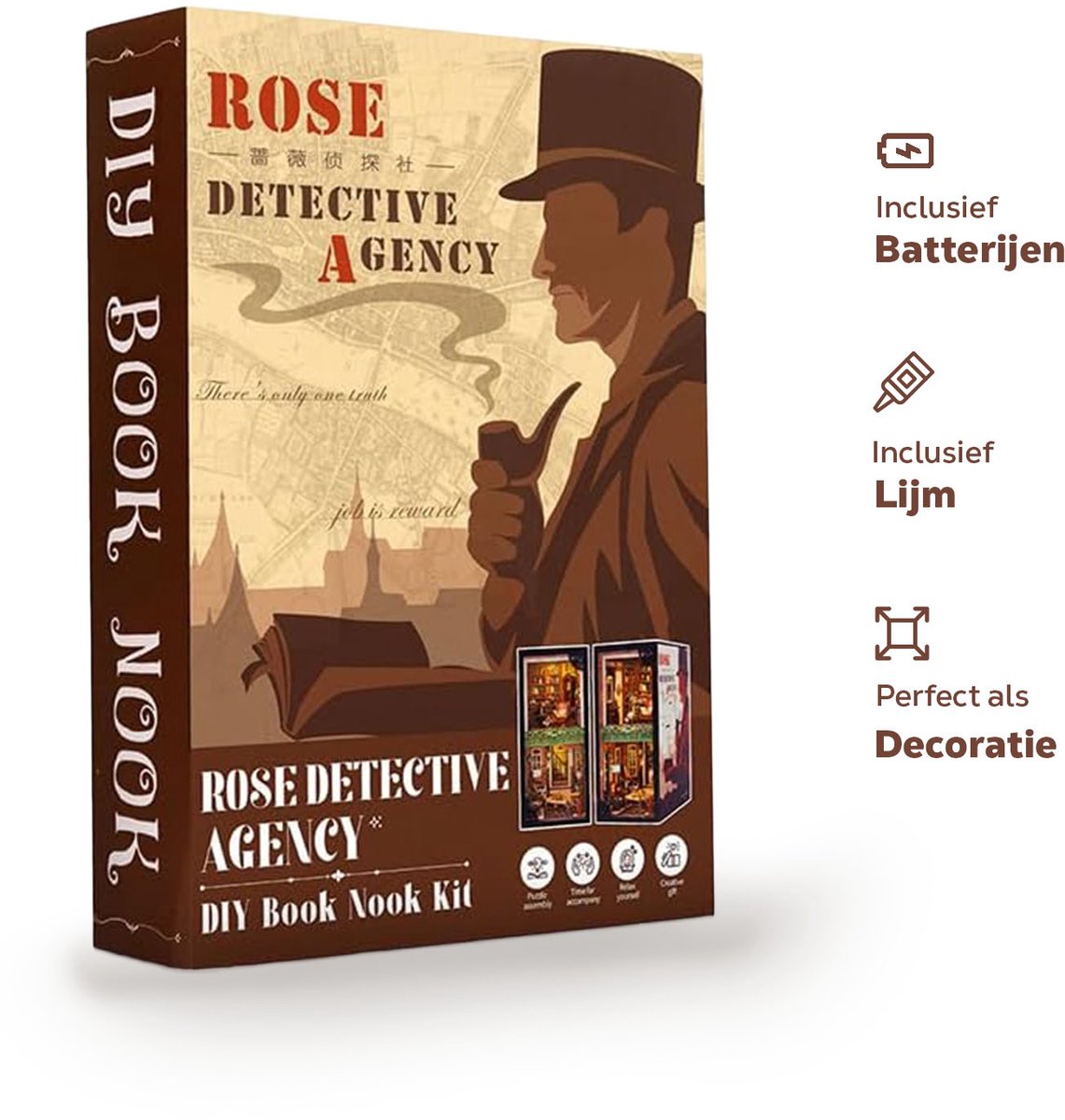 CuteBee\u0020Book\u0020Nook\u0020Rose\u0020Detective\u0020Agency\u0020\u2013\u0020Houten\u00203D\u0020Puzzel\u0020DIY\u0020Bouwpakket\u0020voor\u0020Volwassenen\u0020\u2013\u0020Decoratieve\u0020Boekensteun