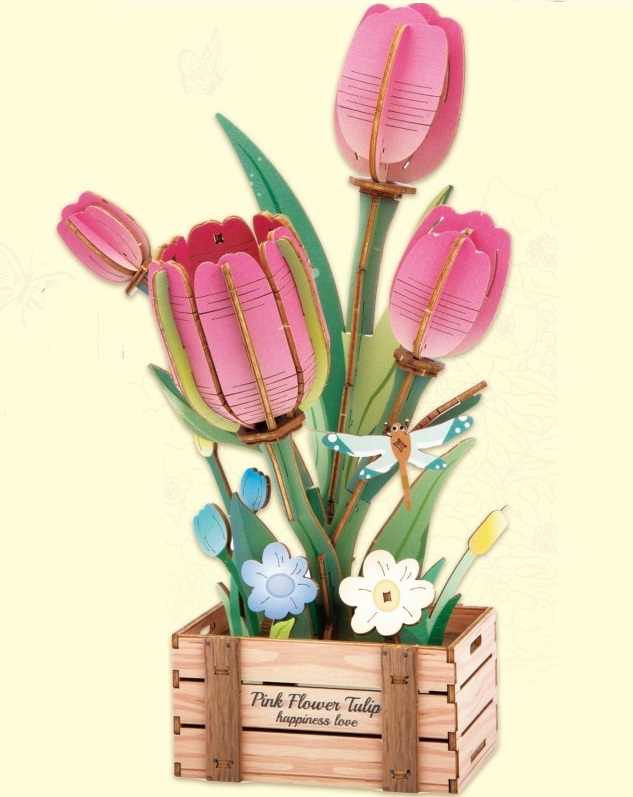 PlayfulMario\u0020Bloemenset\u00204\u0020delig\u0020Houten\u0020Modelbouwset\u0020\u0020Creatief\u0020\u0026\u0020Educatief