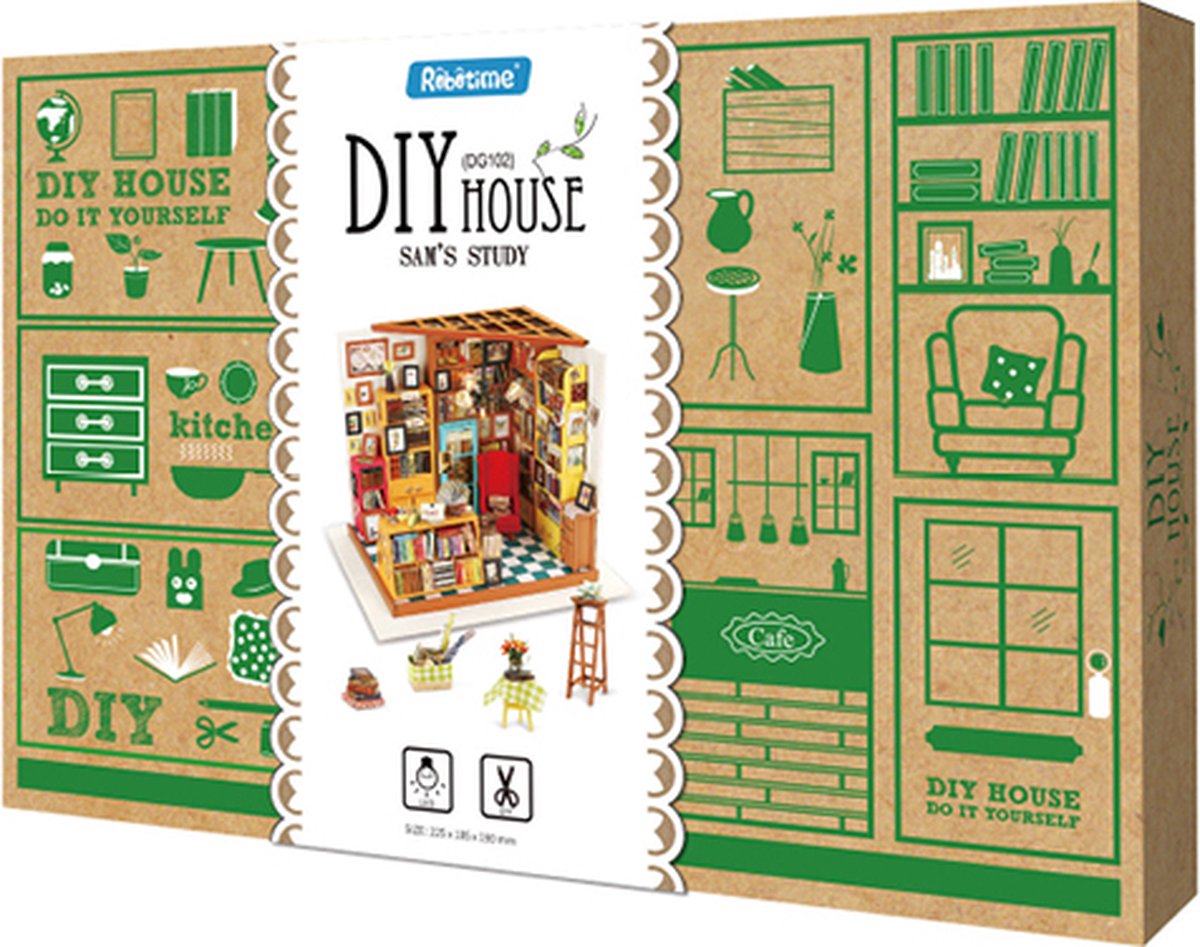 Robotime\u0020Sam\u0027s\u0020Study\u0020DIY\u0020Miniatuur\u0020Knutselen