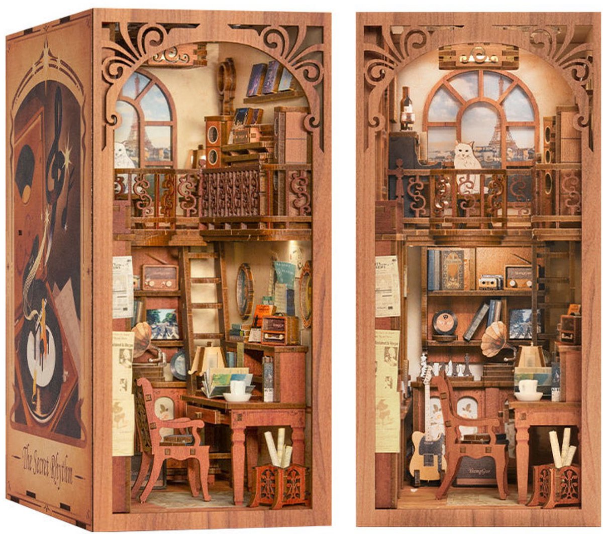 CuteBee\u0020Book\u0020Nook\u0020The\u0020Secret\u0020Rhythm\u0020Houten\u00203D\u0020Puzzel\u0020DIY\u0020Bouwpakket\u0020voor\u0020Volwassenen\u0020Decoratieve\u0020Boekensteun