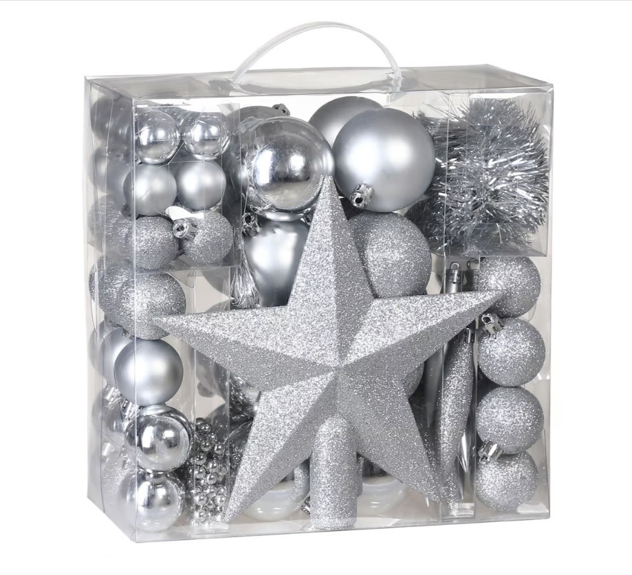 Kerstballen\u0020Zilver\u002077\u002Ddelig
