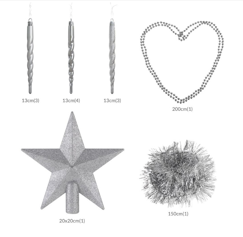 Kerstballen\u0020Zilver\u002077\u002Ddelig