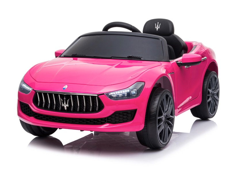 Maserati\u0020Ghibli,\u002012v\u0020elektrische\u0020kinderauto,\u0020rubberen\u0020banden,\u0020leder\u0020zitje\u0020roze.