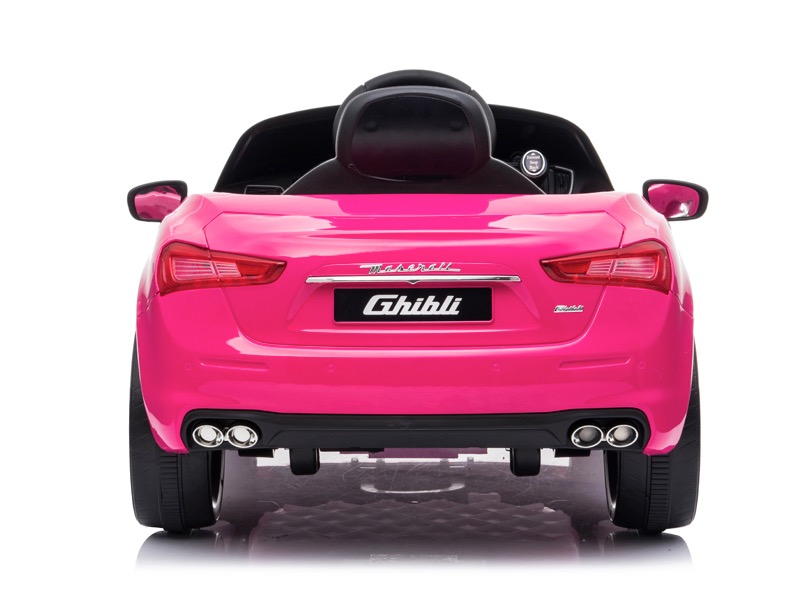 Maserati\u0020Ghibli,\u002012v\u0020elektrische\u0020kinderauto,\u0020rubberen\u0020banden,\u0020leder\u0020zitje\u0020roze.