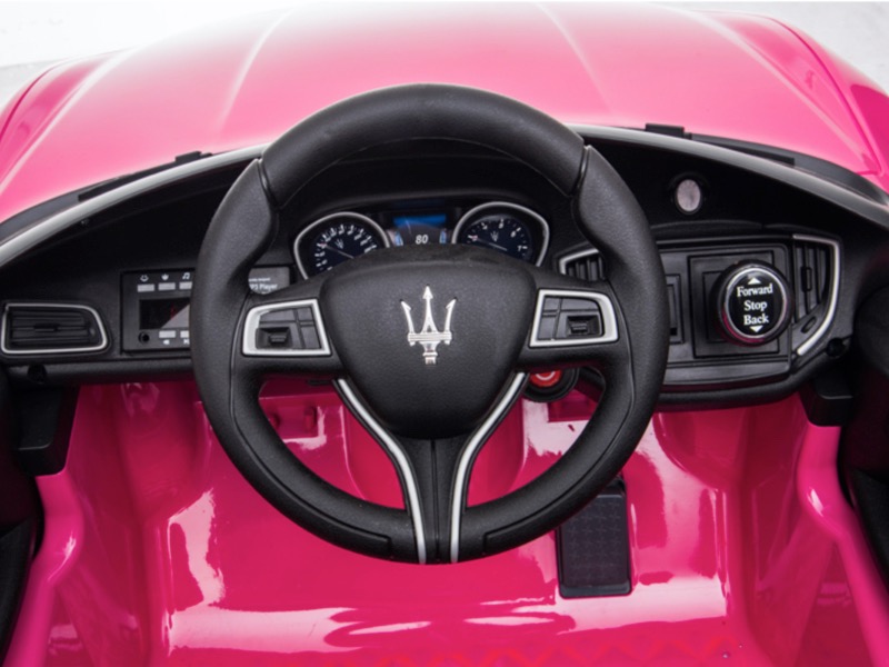 Maserati\u0020Ghibli,\u002012v\u0020elektrische\u0020kinderauto,\u0020rubberen\u0020banden,\u0020leder\u0020zitje\u0020roze.
