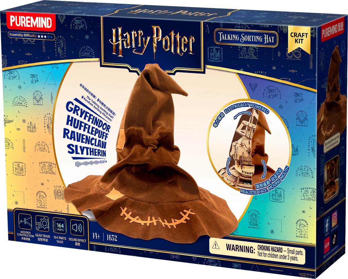 Harry\u0020Potter\u0020Talking\u0020Sorting\u0020Hat\u00203D\u0020Houten\u0020Puzzel\u0020Bouwpakket\u0020\u2013\u0020Modelbouw\u0020DIY\u0020\u0028164\u0020Onderdelen\u0029