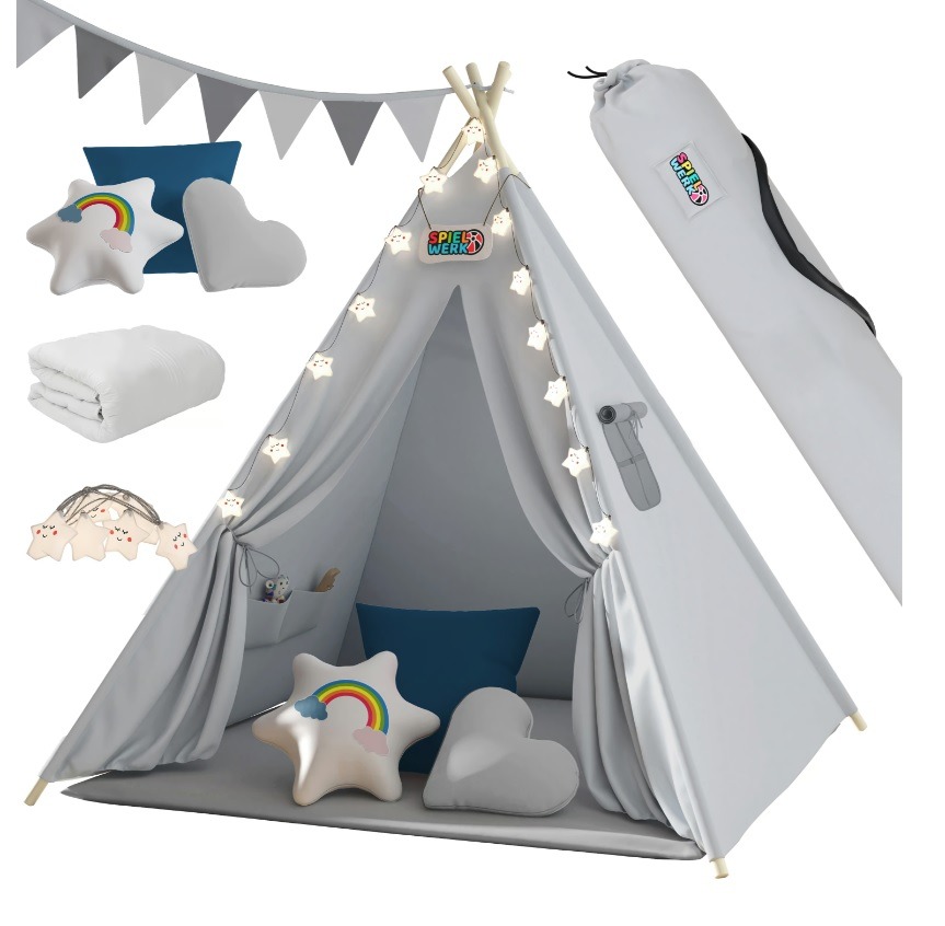 Tipi\u0020Speeltent\u0020Grijs\u0020160x130x130cm Tipi\u0020Speeltent\u0020Grijs\u0020160x130x130cm