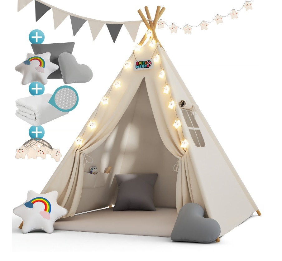 Tipi\u0020Speeltent\u0020Wit\u0020160x130x130cm Tipi\u0020Speeltent\u0020Wit\u0020160x130x130cm