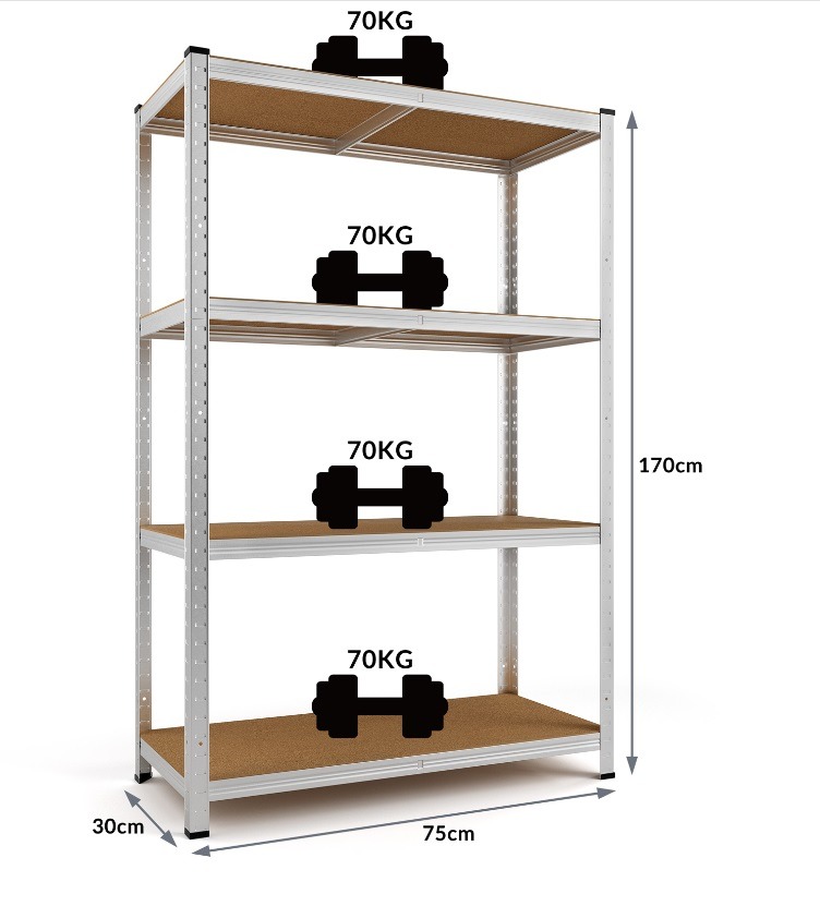 Stellingkast\u00204\u0020Planken\u0020Set\u0020van\u00202\u0020Metaal\u0020max\u0020280kg Stellingkast\u00204\u0020Planken\u0020Set\u0020van\u00202\u0020Metaal\u0020max\u0020280kg