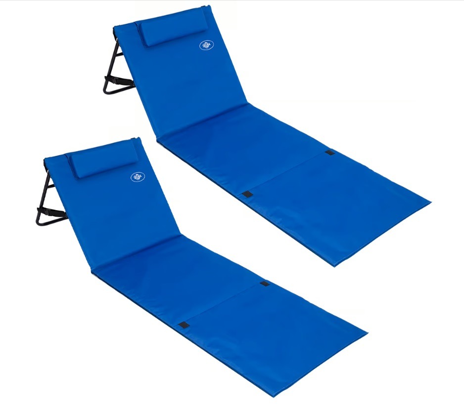 Strandmat\u0020Set\u0020van\u00202\u0020Blauw\u0020158x56x46cm\u0020gestoffeerd