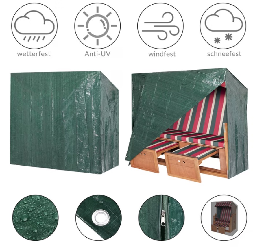 Strandstoelhoes\u0020Groen\u0020165x125x90cm\u0020