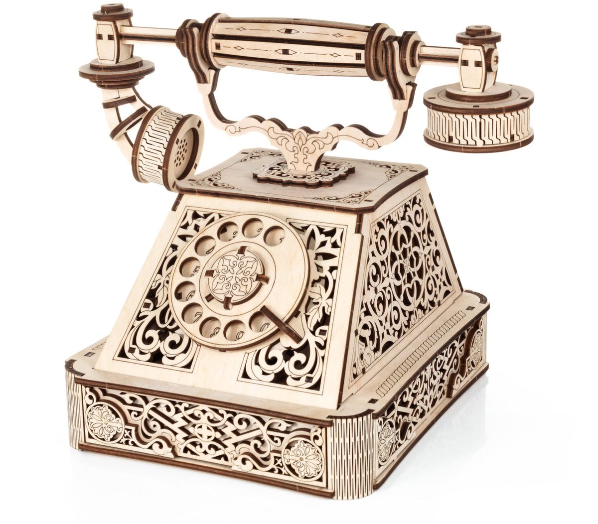 Eco\u0020Wood\u00203D\u0020Houten\u0020Retro\u0020Telefoon\u0020DIY\u0020Modelbouw