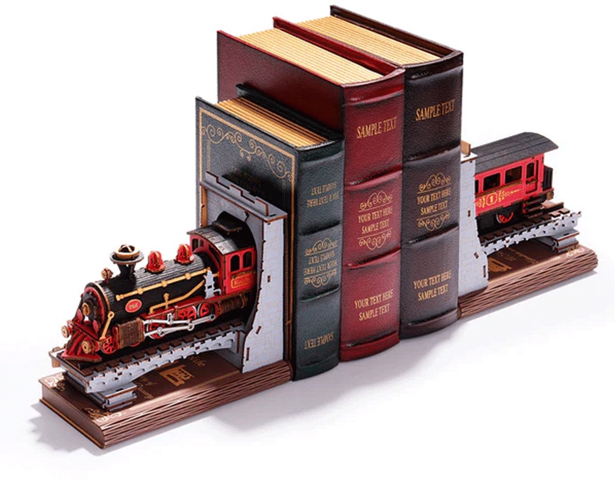 Robotime\u0020Century\u0020Train\u0020Boekensteun\u0020DIY\u0020Modelbouw